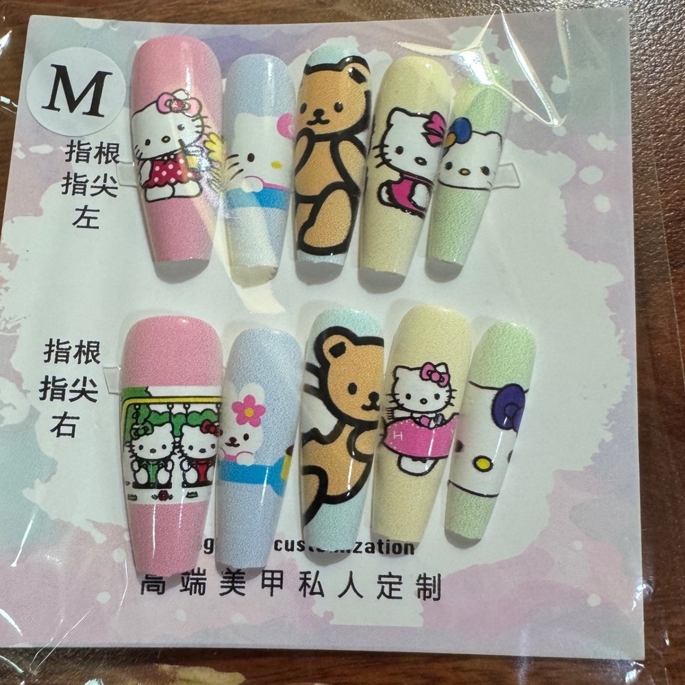 Hello Kitty Press On Nails Medium Cartoon‎ Bear Sanrio Inspired Cute
